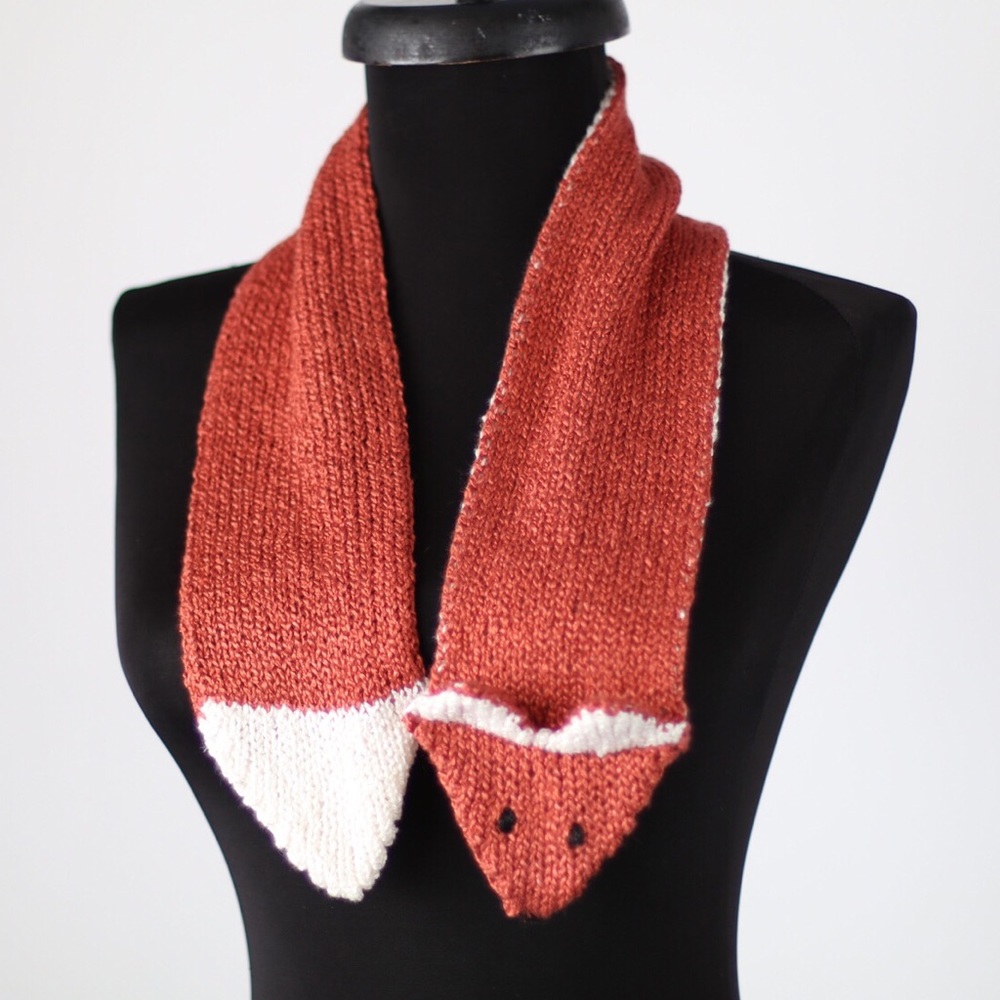 •HP!• Fox Stole Scarf Copper Red Orange Vegan - Picture 2 of 5